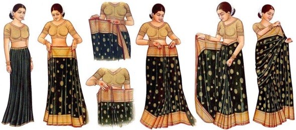 как носить сари пошаговая инструкция